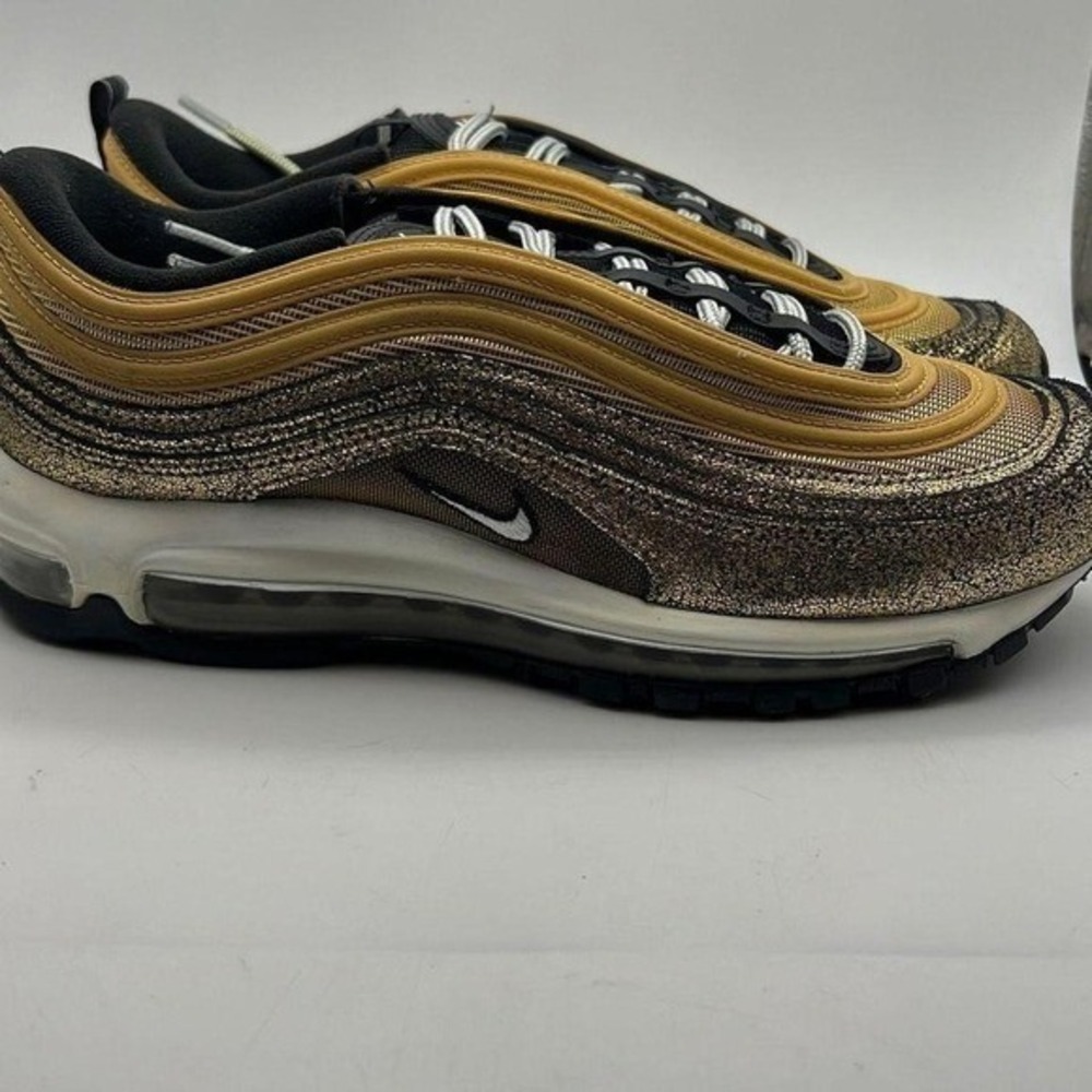 Nike Air Max 97 gold off noir twine white metallic Shoes DO5881-700 women 6 NWB - Picture 3 of 8